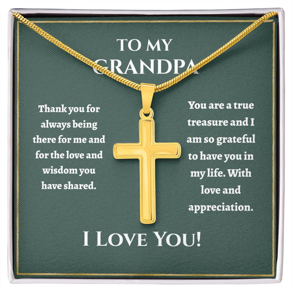 To My Grandpa — Cross Necklace Gift