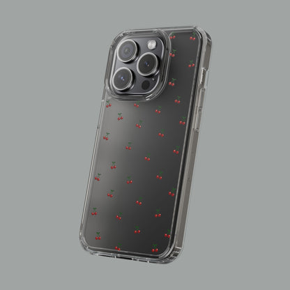 Cherry Bliss Clear Phone Case — Minimal Cherry Pattern Design