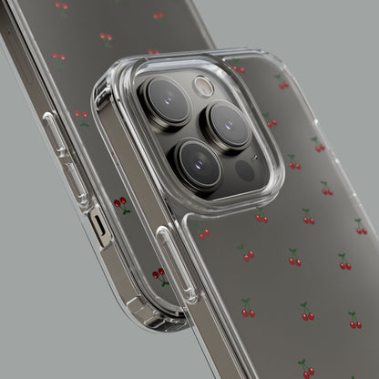 Cherry Bliss Clear Phone Case — Minimal Cherry Pattern Design