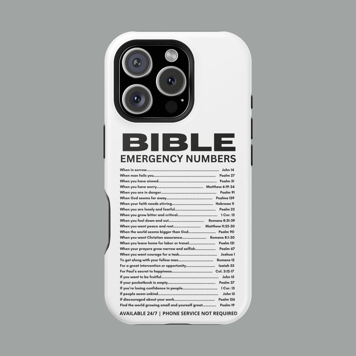 Bible Emergency Numbers Phone Case