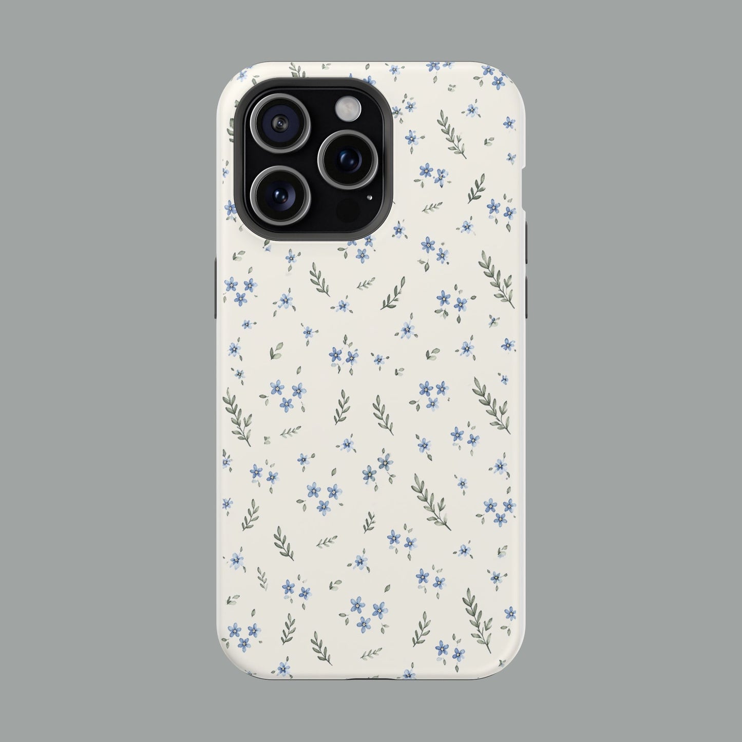 Floral Magnetic Impact-Resistant Phone Case — Delicate Blue Wildflowers