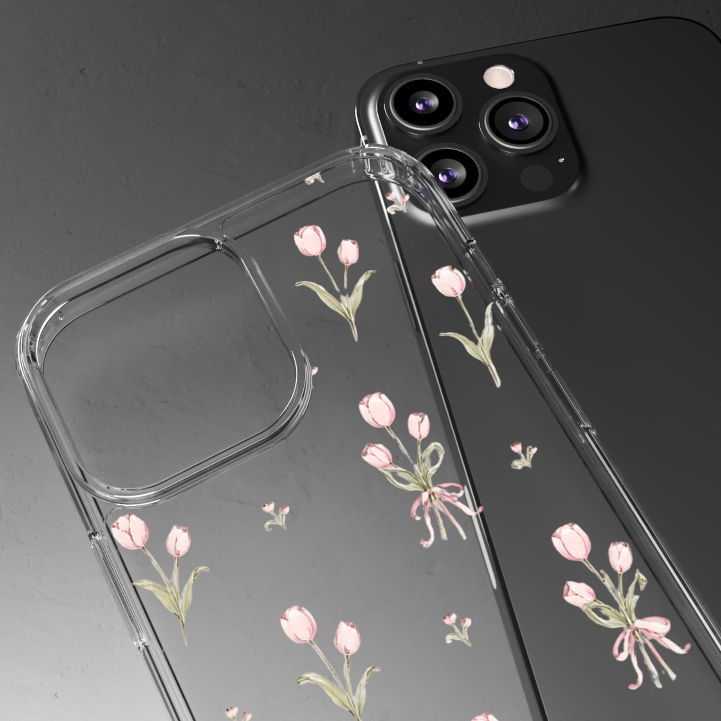 Pink Tulip Clear Phone Case