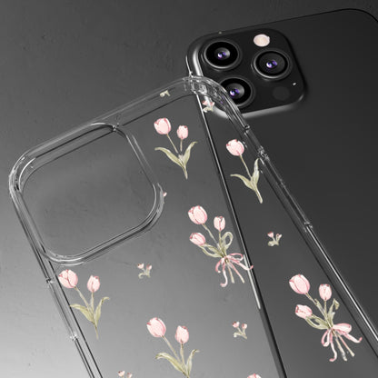 Pink Tulip Clear Phone Case