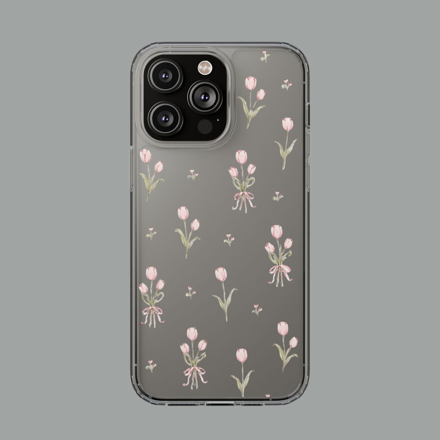 Pink Tulip Clear Phone Case