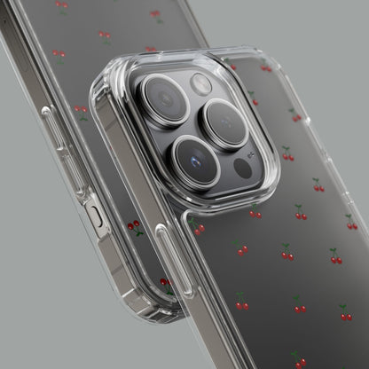 Cherry Bliss Clear Phone Case — Minimal Cherry Pattern Design