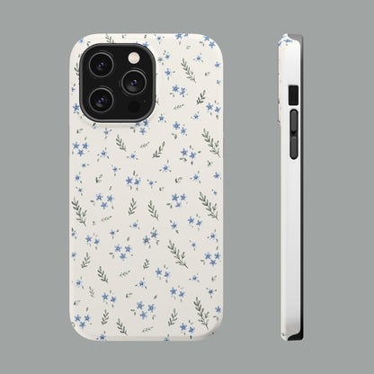 Floral Magnetic Impact-Resistant Phone Case — Delicate Blue Wildflowers