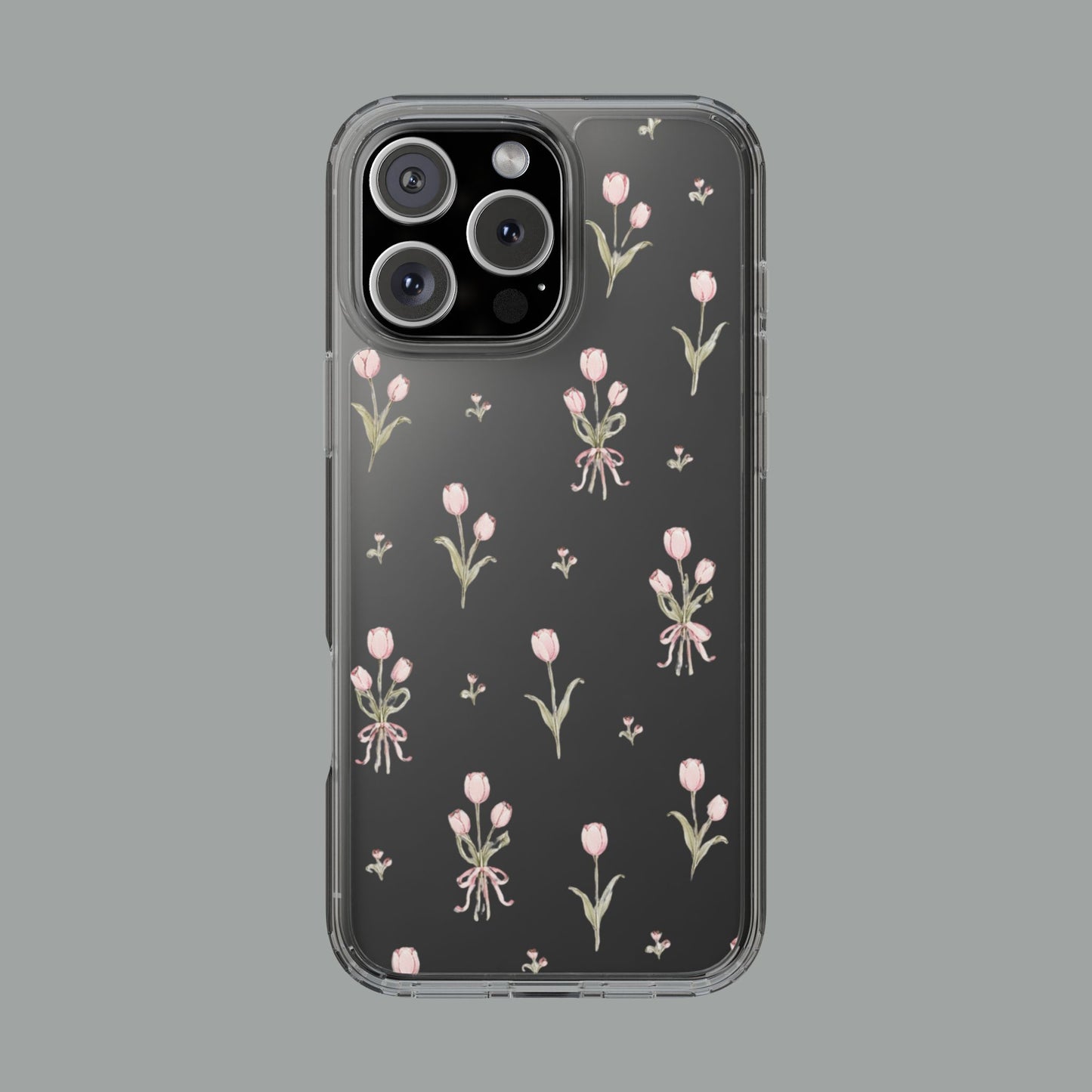 Pink Tulip Clear Phone Case