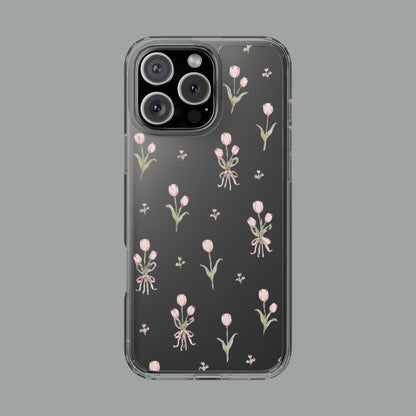 Pink Tulip Clear Phone Case