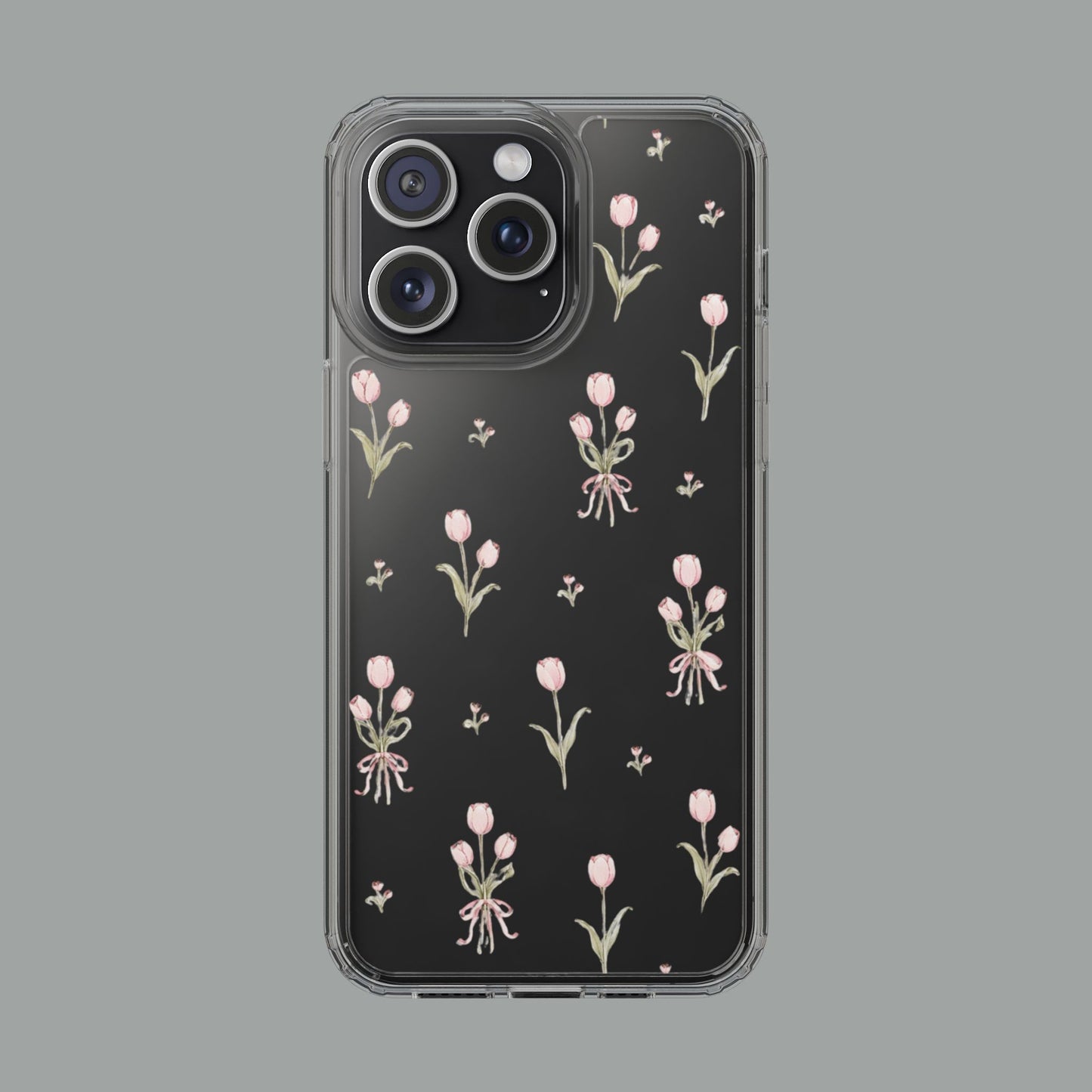 Pink Tulip Clear Phone Case