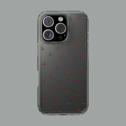 Cherry Bliss Clear Phone Case — Minimal Cherry Pattern Design