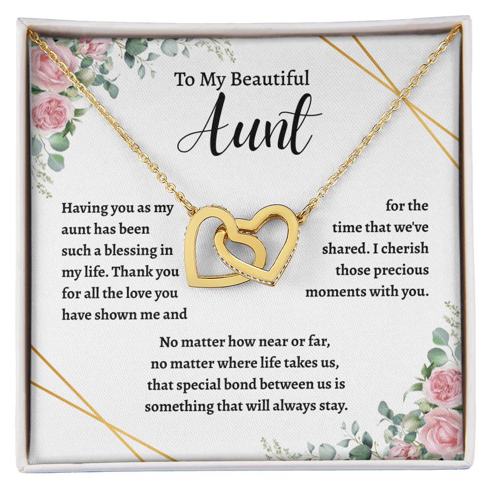 To My Aunt -- Interlocking Hearts Necklace