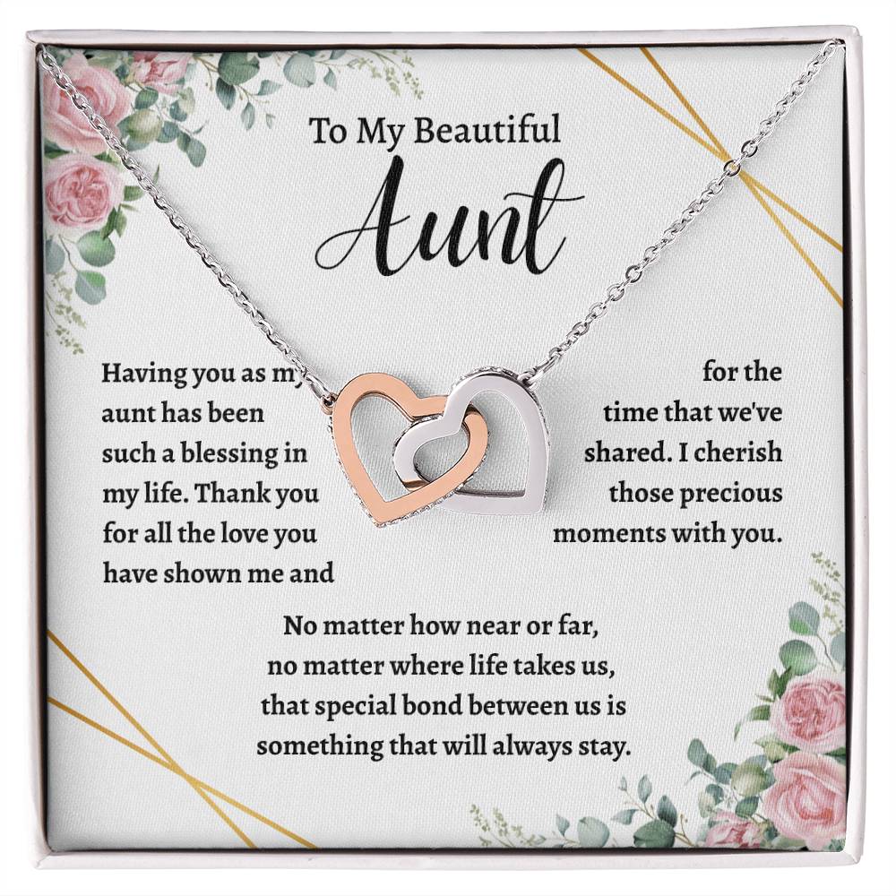 To My Aunt -- Interlocking Hearts Necklace