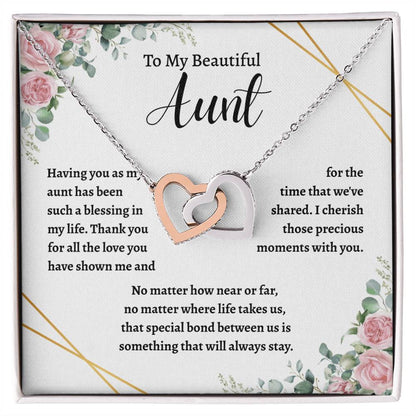To My Aunt -- Interlocking Hearts Necklace