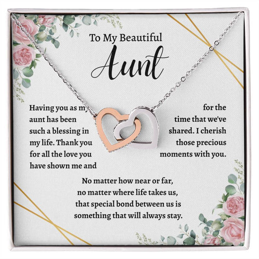 To My Aunt -- Interlocking Hearts Necklace