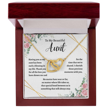 To My Aunt -- Interlocking Hearts Necklace