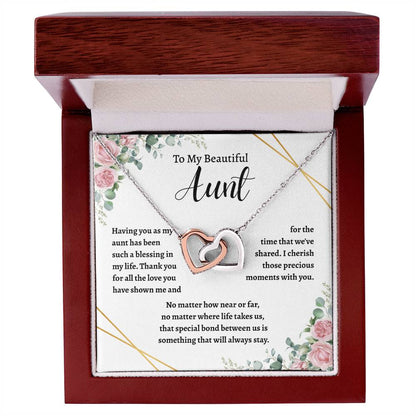 To My Aunt -- Interlocking Hearts Necklace