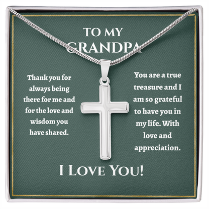 To My Grandpa — Cross Necklace Gift