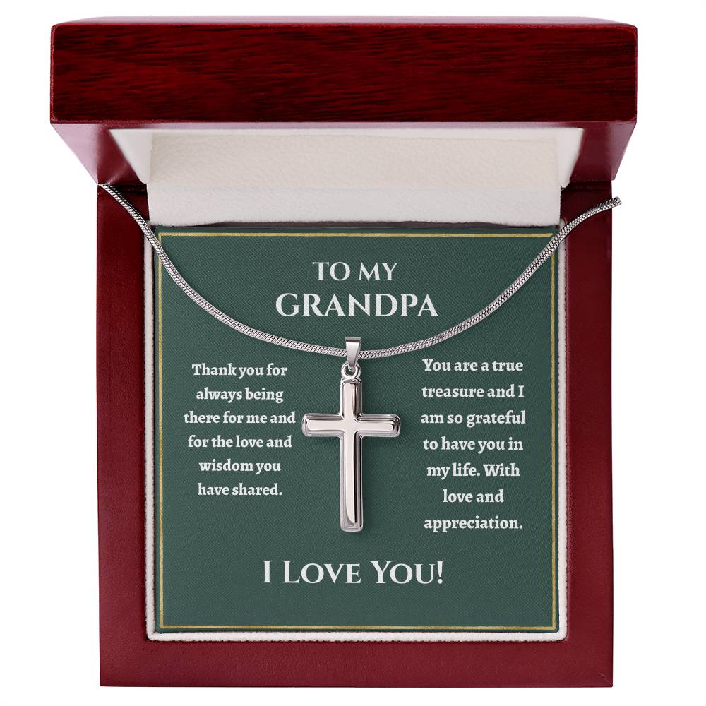 To My Grandpa — Cross Necklace Gift