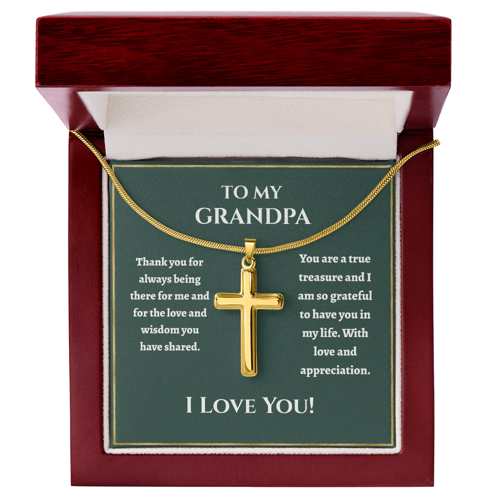 To My Grandpa — Cross Necklace Gift